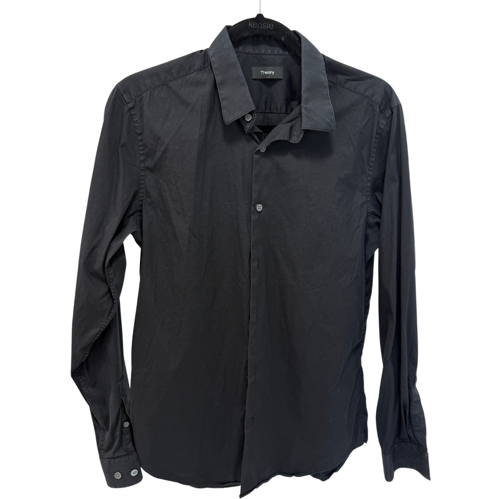 Theory Black Button-Up Shirt | Slim & Sleek Minimalist Vibes